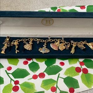 Disney Princess  (Bradford Exchange)Gold Charm Bracelet with Colorful Accents